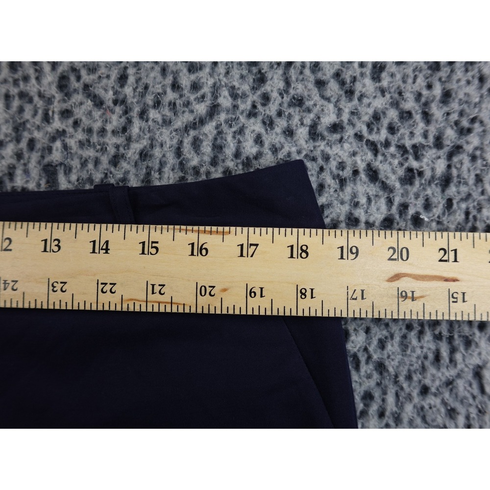 Michael Kors Shorts Womens 12 Navy Blue Tailored Chino Mid Rise SM11 - Picture 7 of 13